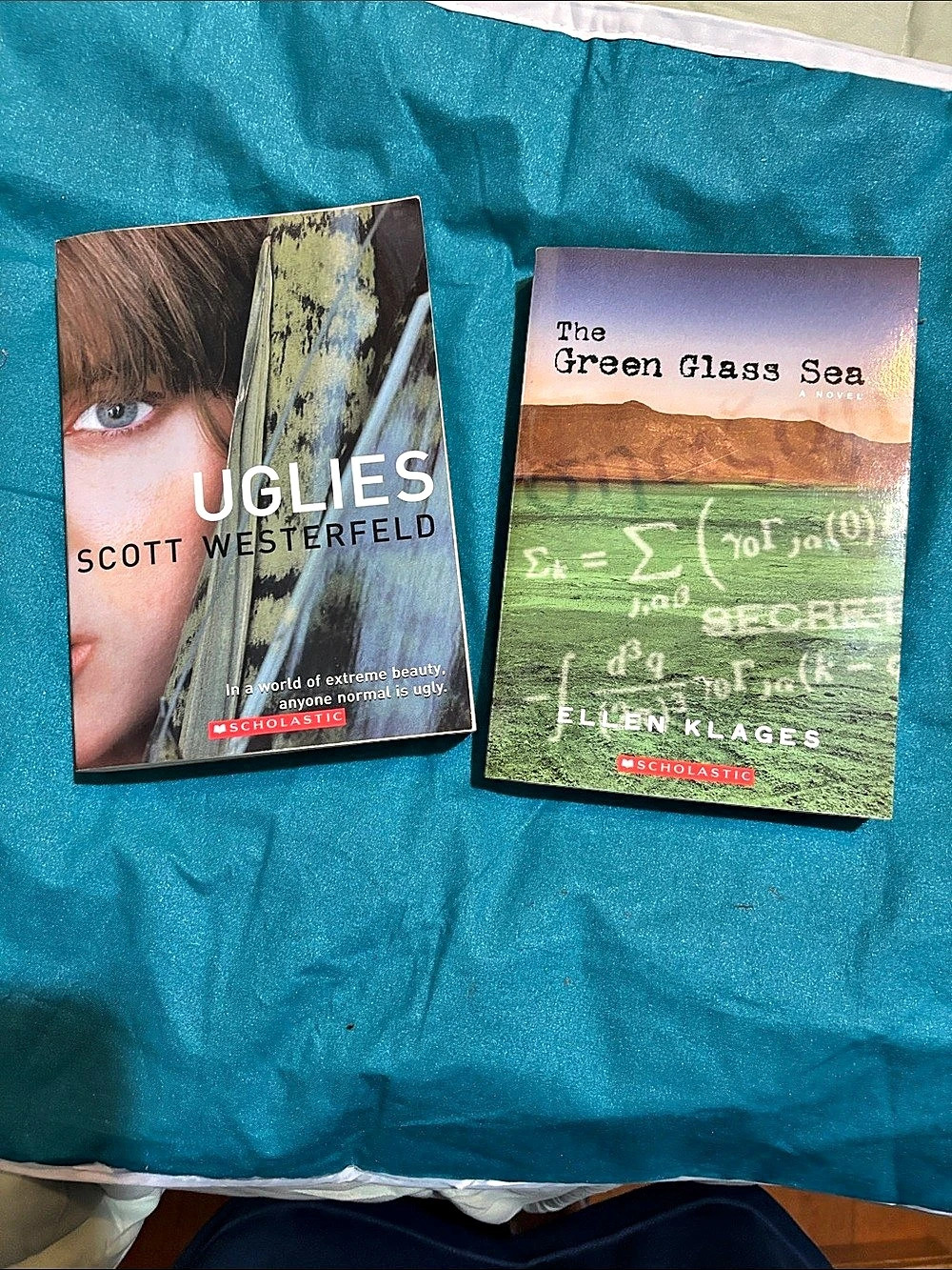 Scholastic Uglies and The Green Glass Sea Paperback Books Set